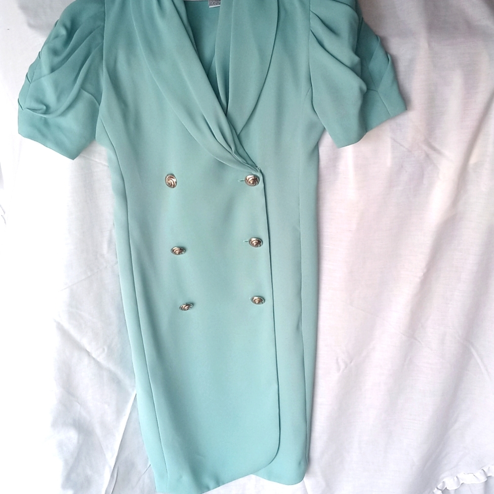 Woman's Buisness or Semi Formal. Teal A-Line Dress
